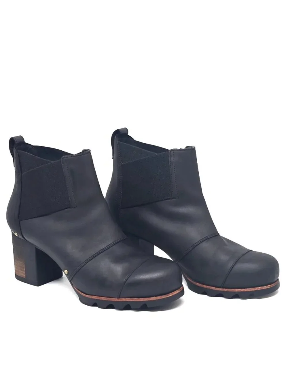 SOREL Addington Chelsea Black/Kettle Pull-on Boots Women's Size 9